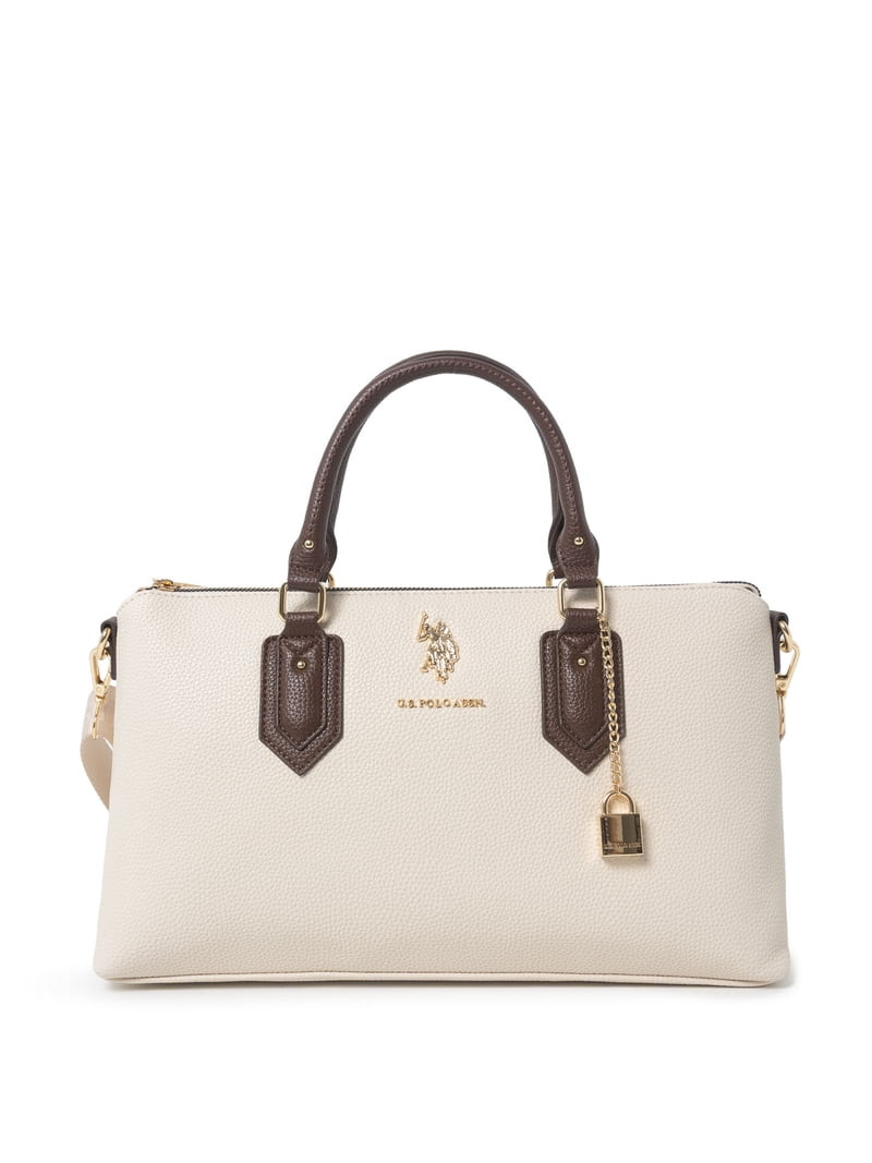U.S. Polo Assn. Women's Lock Satchel, Ivory | Walmart (US)