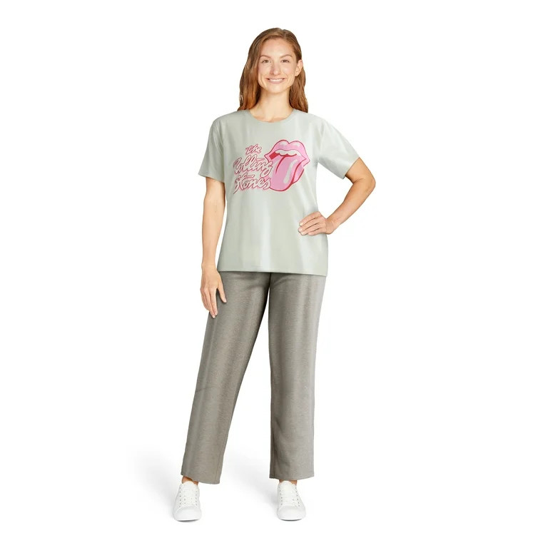 Time and Tru Women’s Rolling Stones Graphic Band Tee with Short Sleeves, Sizes S-XXXL | Walmart (US)