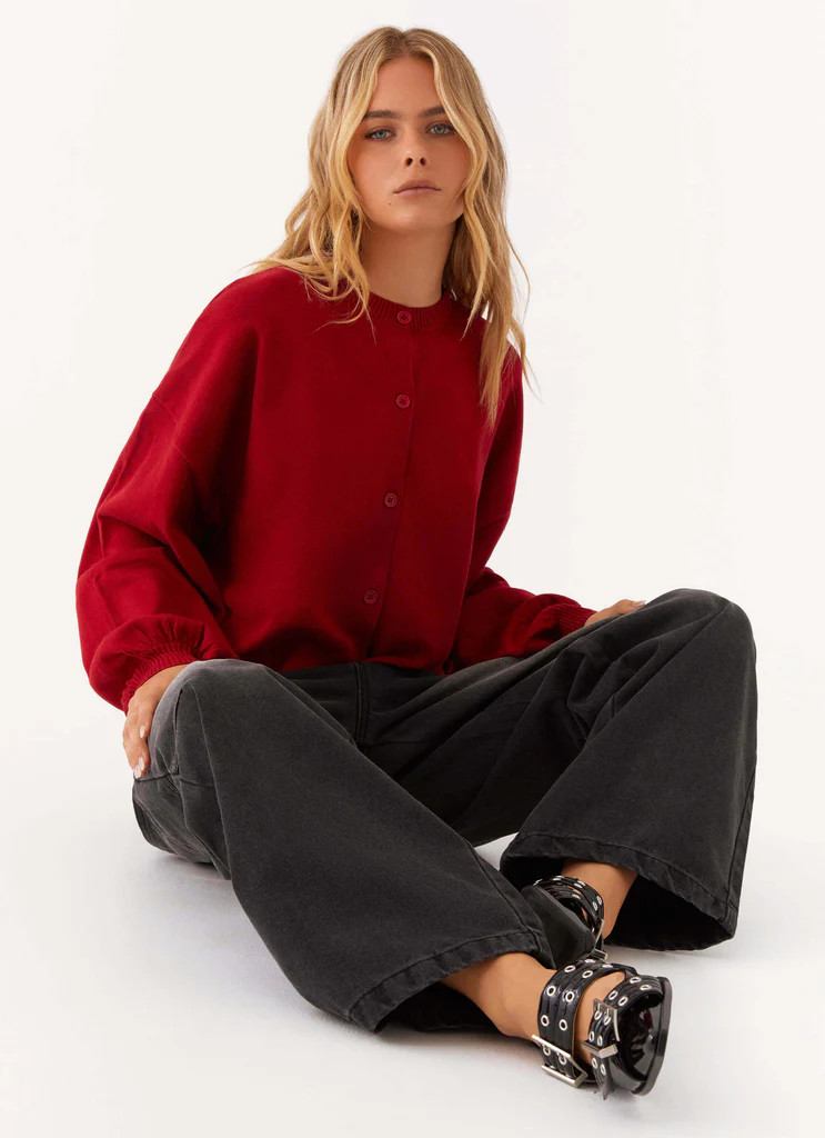 Joey Knit Cardigan - Wine | Peppermayo (Global)