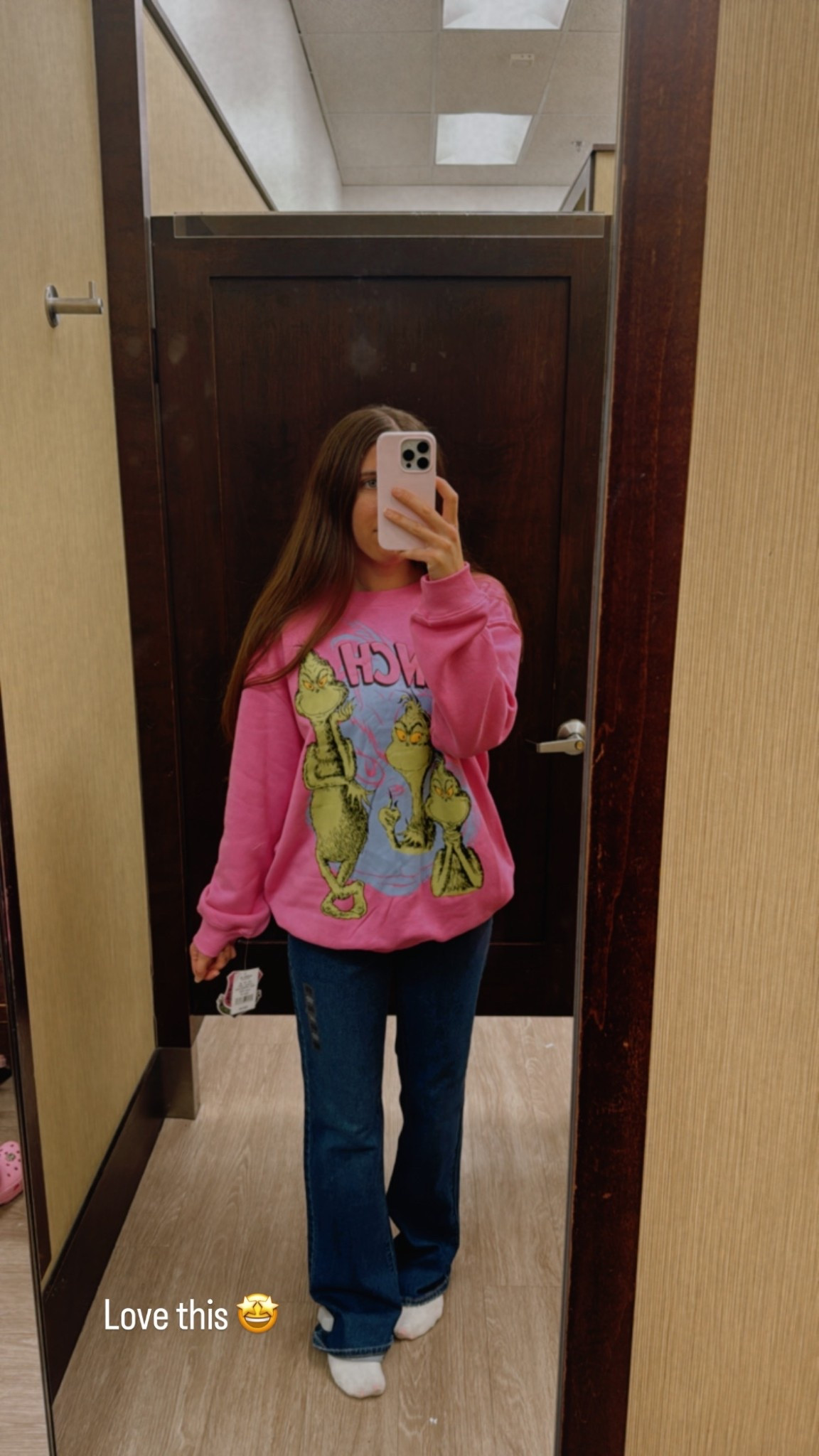 Grinch sweatshirt + 90’s high rise bootcut jeans 

#LTKSaleAlert #LTKHoliday #LTKSeasonal