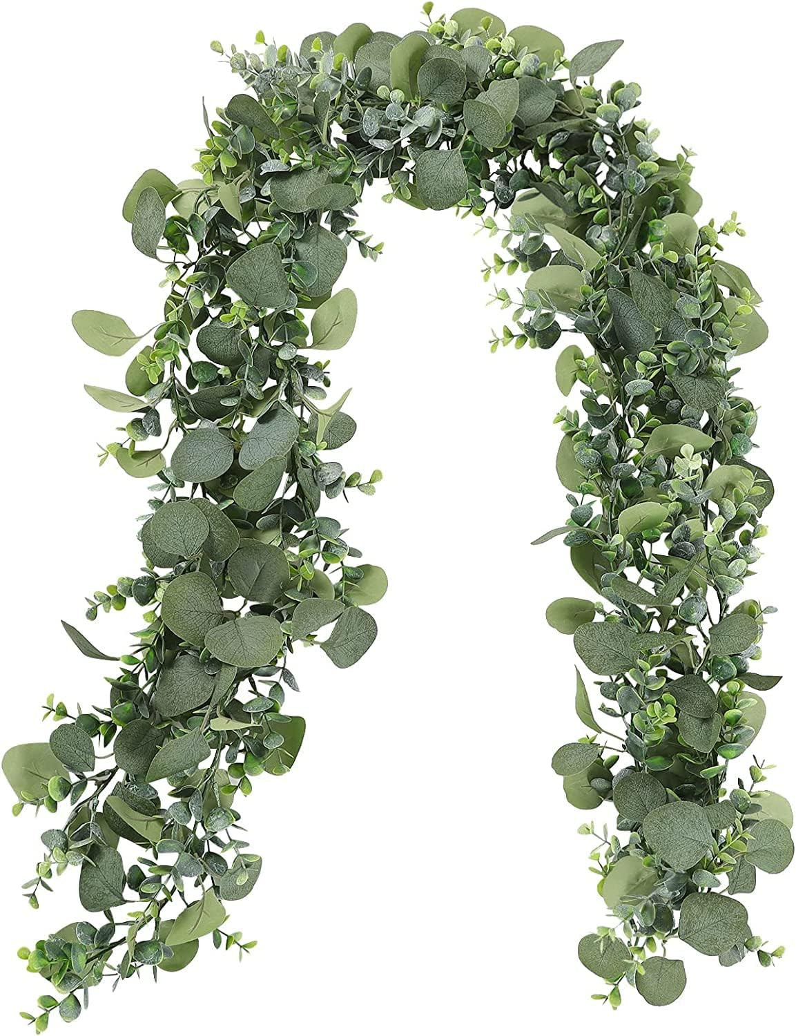 LOMOHOO Eucalyptus Garlands,2 Pack 5.7ft Long Artificial Mixed Eucalyptus Leaves Vine,Greenery Ga... | Amazon (UK)