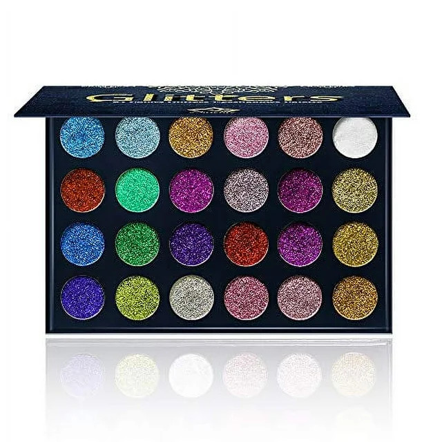 Aolailiya 24 Color Pressed Glitter Eyeshadow Palette - Mineral Ultra Shimmer Makeup Palette Eye S... | Walmart (US)