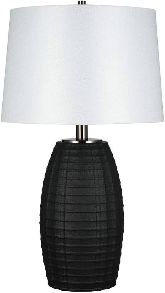 Catalina 21384-002 Global Textured Gourd Table Lamp with Lined Shade, 30", Matte Black | Amazon (US)