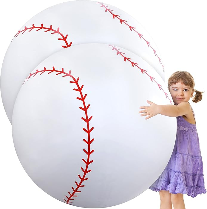 Meooeck 2 Pcs 27 Inch Inflatable Baseball Large Baseball Party Decorations Giant Inflatable Balls... | Amazon (US)