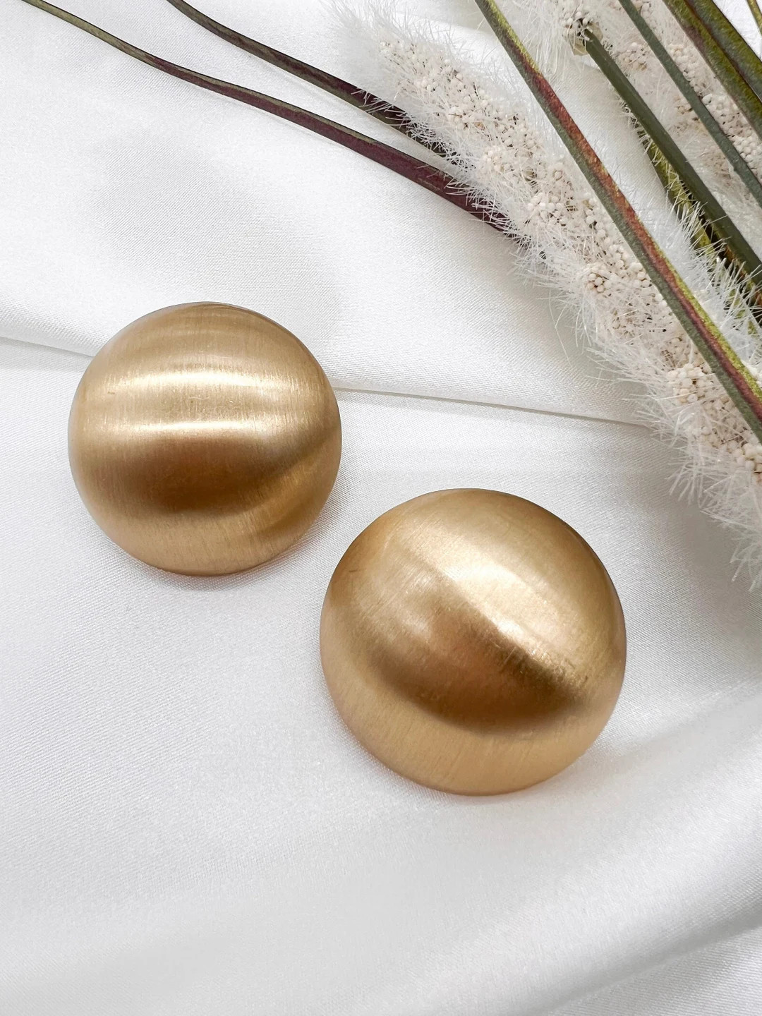 Oversize Gold Stud Earrings Large Brushed Gold Drop Earrings - Etsy | Etsy (US)