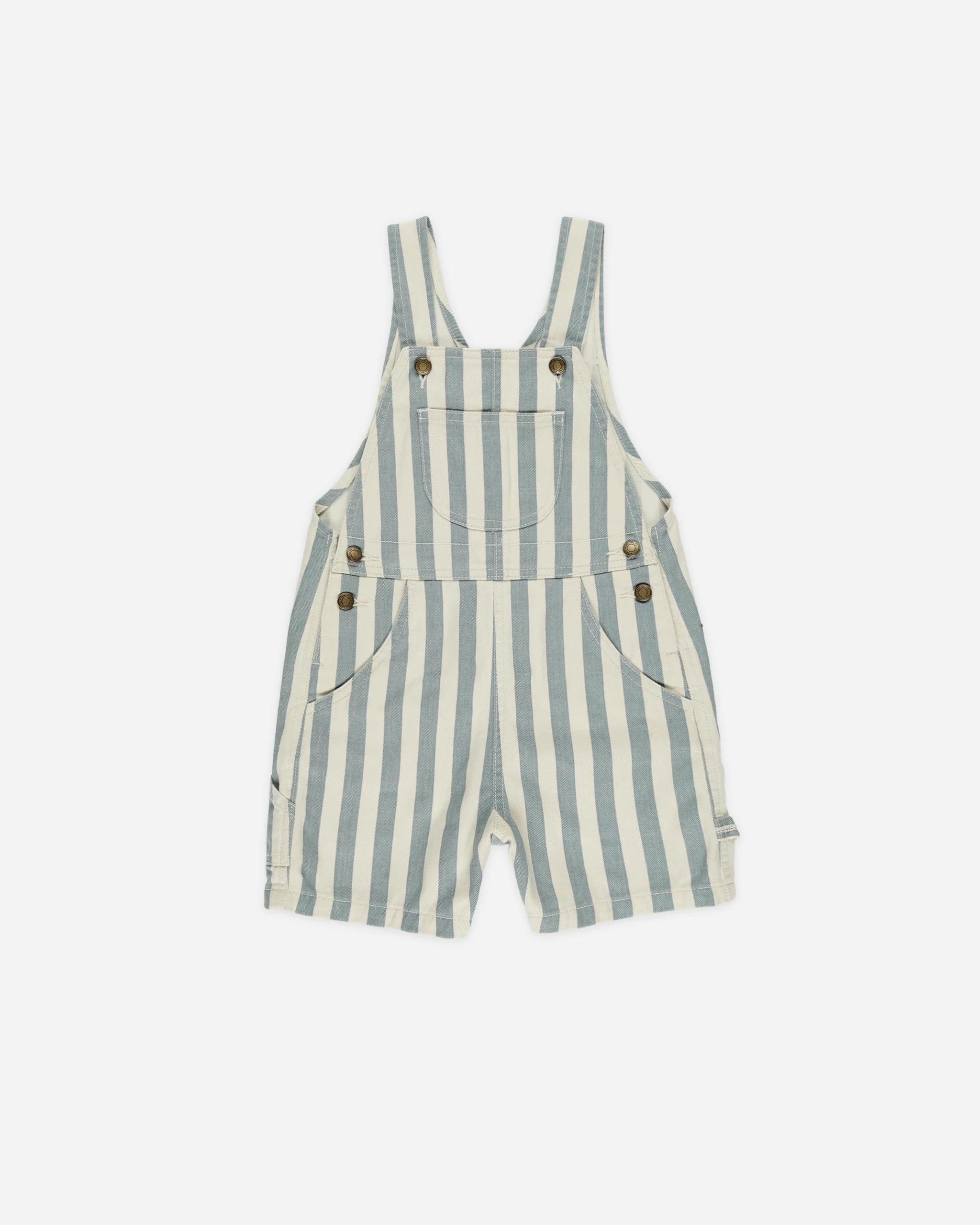 Denim Shortalls || Ocean Stripe | Rylee + Cru