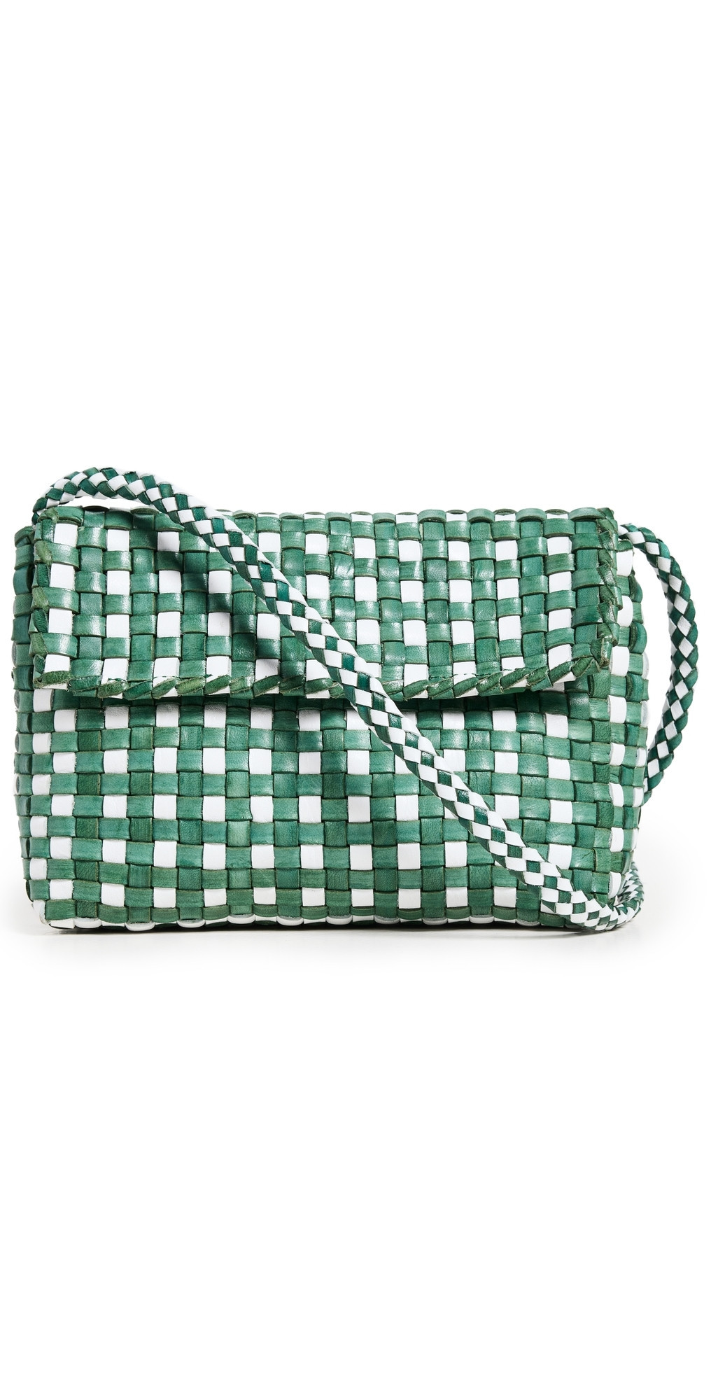 Loeffler Randall Vinnie Woven Crossbody Bag Bright Emerald/White One Size | Shopbop