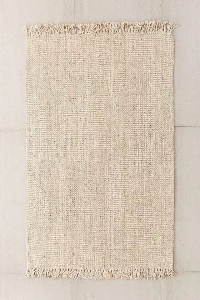 Chunky Fringe Woven Jute Rug | Urban Outfitters (US and RoW)