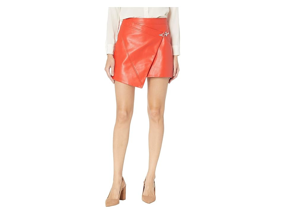 Blank NYC Red Vegan Leather Latch Detail Skirt in Safe Word (Safe Word) Women's Skirt | Zappos