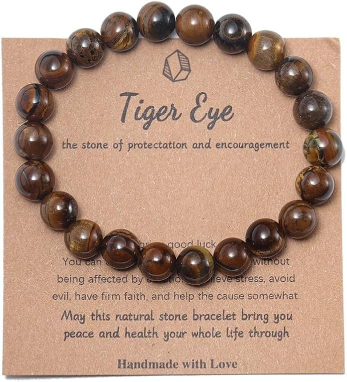 Pingyongchang Stress Relief Anxiety Yoga Bracelet,Crystal Stone Mantra Bracelets for Women Natura... | Amazon (US)