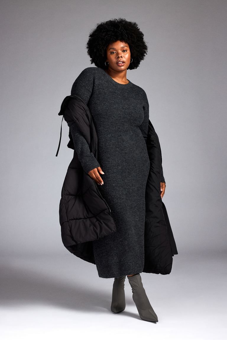 Rib-knit Dress - Dark gray - Ladies | H&M US | H&M (US + CA)