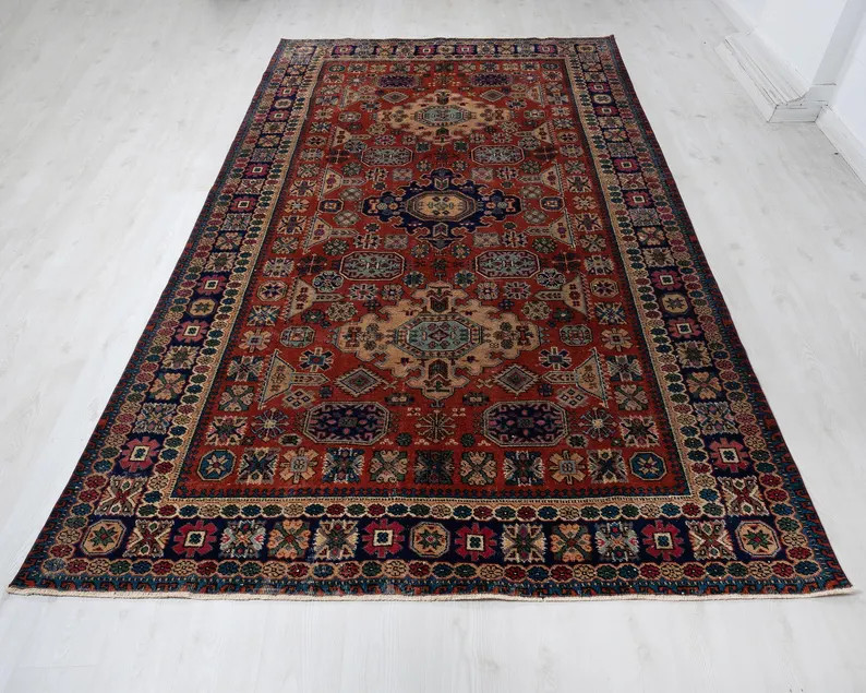 6x10 Vintage Rug , Persian Rug , Living Room Rug , Red Rug , Dining Room Rug , Oriental Rug , Ant... | Etsy (US)