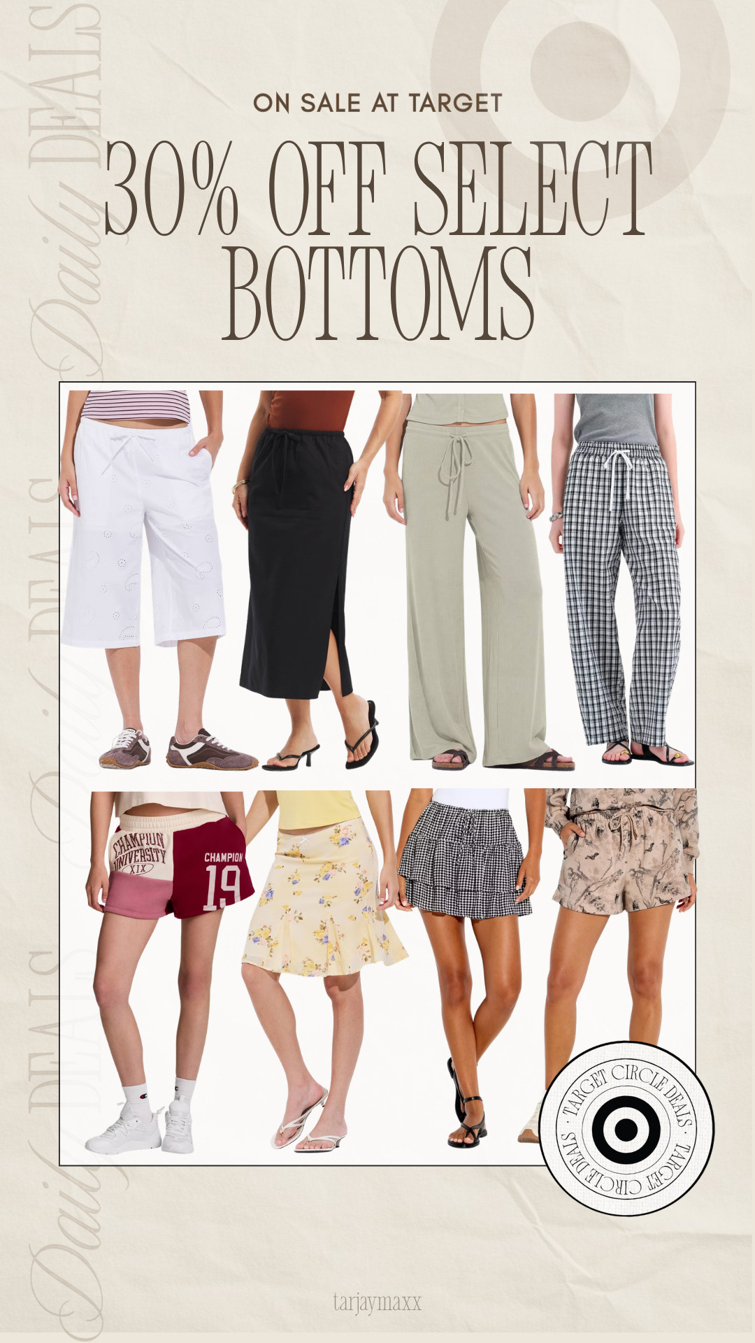 If you’ve been needing new everyday bottoms, don’t skip this Target deal 👀 Select bottoms are 30% off - such a good time to grab jeans, trousers, skirts and casual styles for your upcoming outfits.
wedding guest dress summer, teacher outfits, country concert outfits, date night outfits, fall outfits women, back to school teacher gift, business casual workwear, vacation outfits beach, summer outfits over 40, work outfits 

 #LTKgrwm #LTKootd #LTKSeasonal