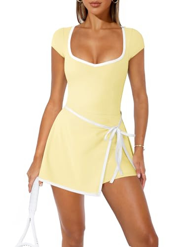 Athletic Tennis Dresses for Women Golf Outfits Workout Romper Dress | Amazon (US)