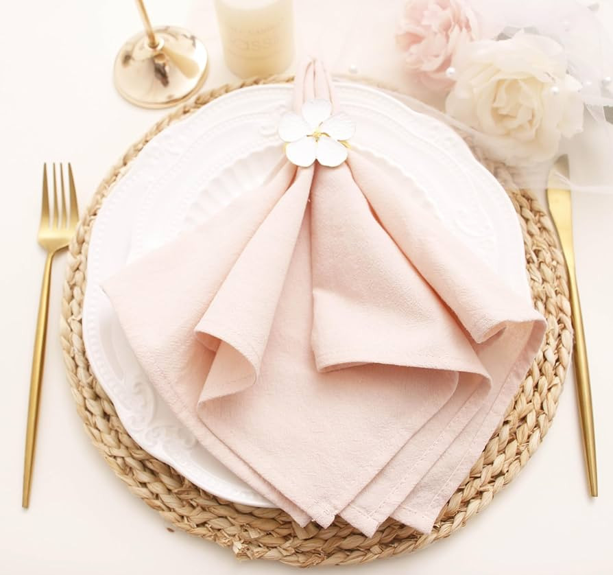 Dinner Cloth Napkins Bulk, Cotton Linen Napkins,Washable Napkins for Weddings Decorations (Champa... | Amazon (US)