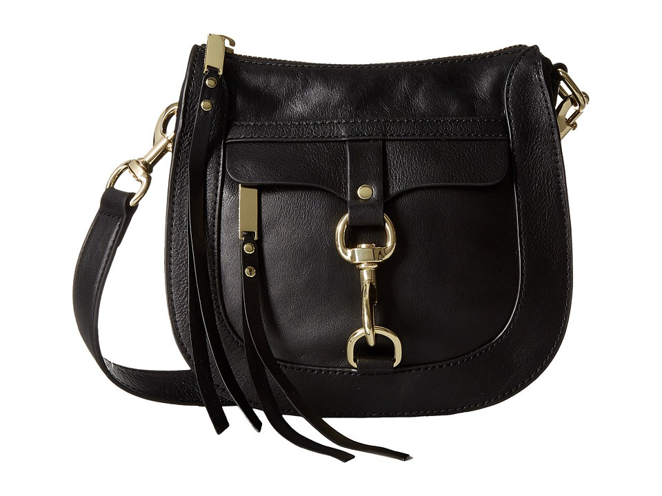 Rebecca Minkoff - Dog Clip Saddle Bag (Black) Handbags | 6pm