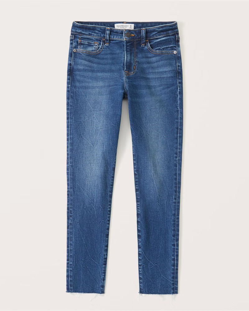 Women's Mid Rise Super Skinny Ankle Jean | Women's Bottoms | Abercrombie.com | Abercrombie & Fitch (US)