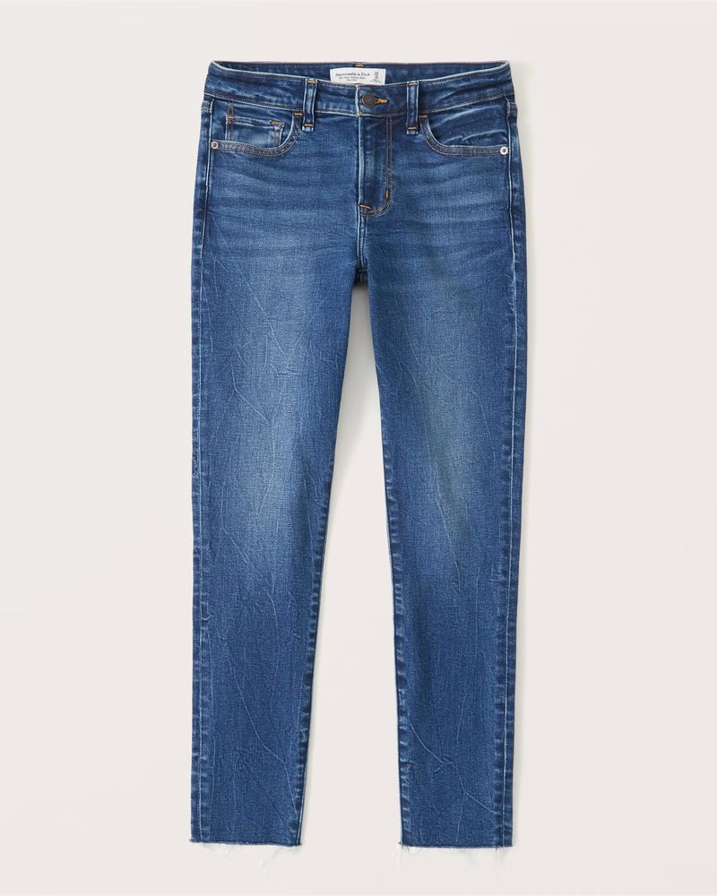 Women's Mid Rise Super Skinny Ankle Jean | Women's 25% Off Select Styles | Abercrombie.com | Abercrombie & Fitch (US)