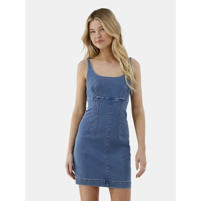 No Boundaries Denim Mini Dress, Women’s | Walmart (US)