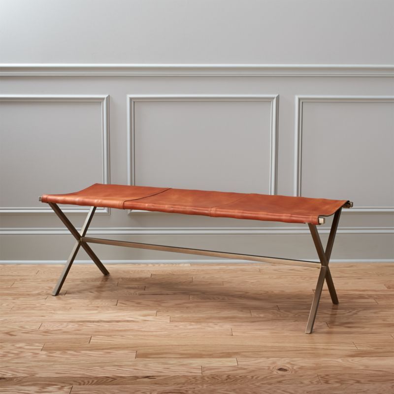 Directors Brown Leather Bench + Reviews | CB2 | CB2