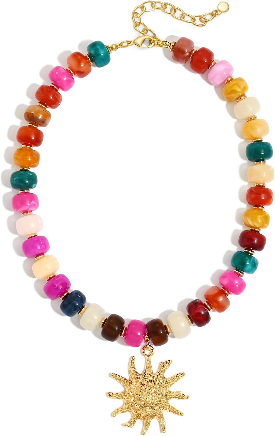 WOWORAMA Summer Beach Necklace for Women Colorful Chunky Beaded Choker | Amazon (US)