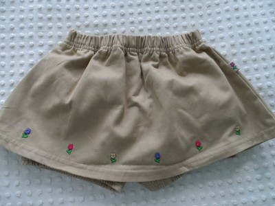 NEW Infant Girl's size 6-9 Months Brown Skirt Shorts Skort with Flowers  | eBay | eBay US