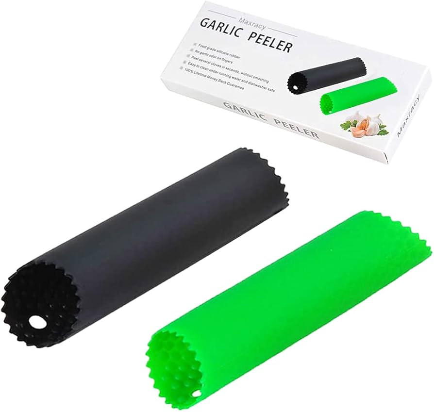 Maxracy 2 Set Silicone Garlic Peeler Easy Roller Tube Useful Garlic Odorfree Kitchen Tool (Black,... | Amazon (US)