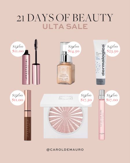 Today's 21 days of beauty sale from Ulta features products from Anastasia, Dermatologica, and more!

#beautypicks #onsalenow #makeupessentials #skincaremusthaves

#LTKbeauty #LTKsalealert #LTKU