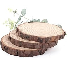 HI BABY MOMENT Wood Slices 4 Pack Pine, 6-6.7" for Crafts Cake Stand Art Accent Table Disks Displ... | Amazon (US)