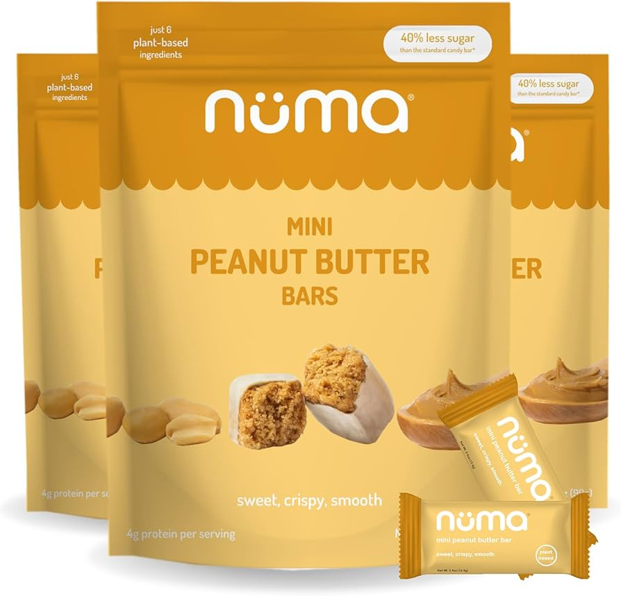 Numa Foods Mini Peanut Butter Bars – Vegan, Low Sugar, High Protein, All Natural, Gluten Free ... | Amazon (US)