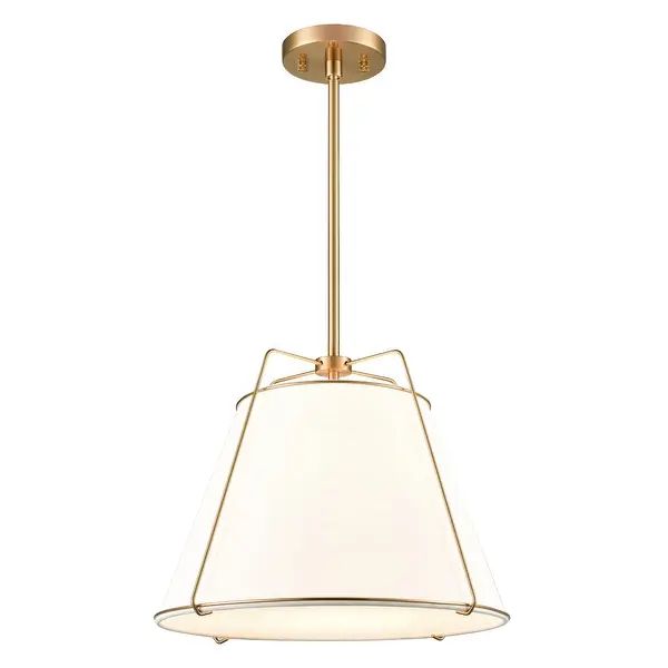 Light Society Lise 15" Chandelier - Antique Brass/White | Bed Bath & Beyond