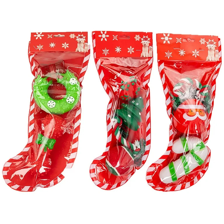 Baywell Christmas Dog Toys Stocking, Puppy's First Christmas Dog Stocking Gifts Set Assorted Toys... | Walmart (US)