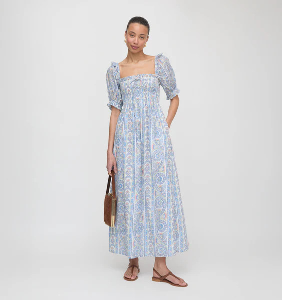 The Scarlett Nap Dress - Blue Corsica Paisley | Hill House Home US