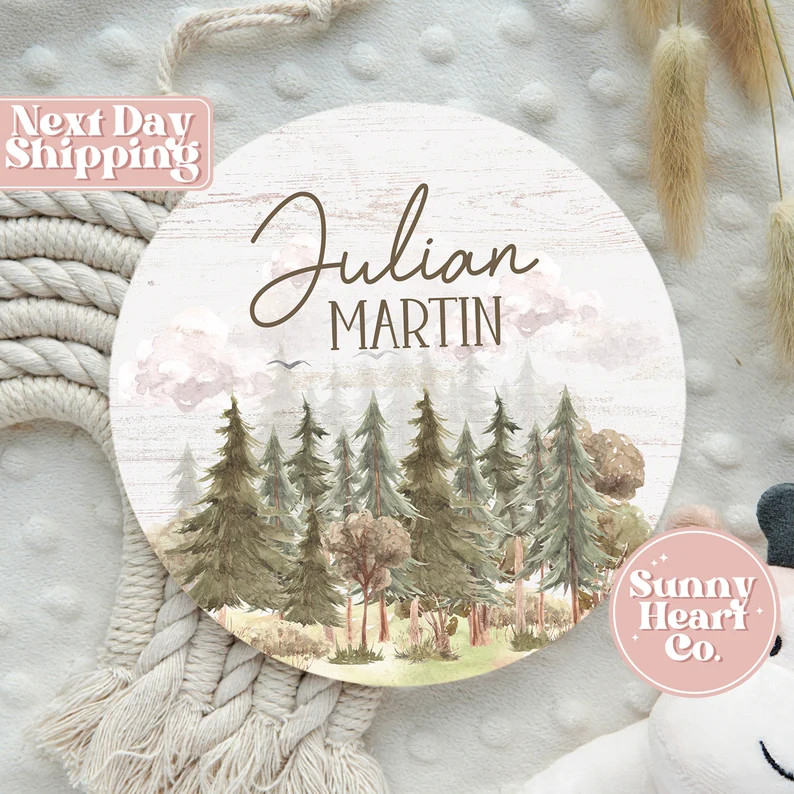 Forest Baby Hospital Announcement Name Sign - Newborn Jungle Animals Nursery Name Sign - Personal... | Etsy (US)
