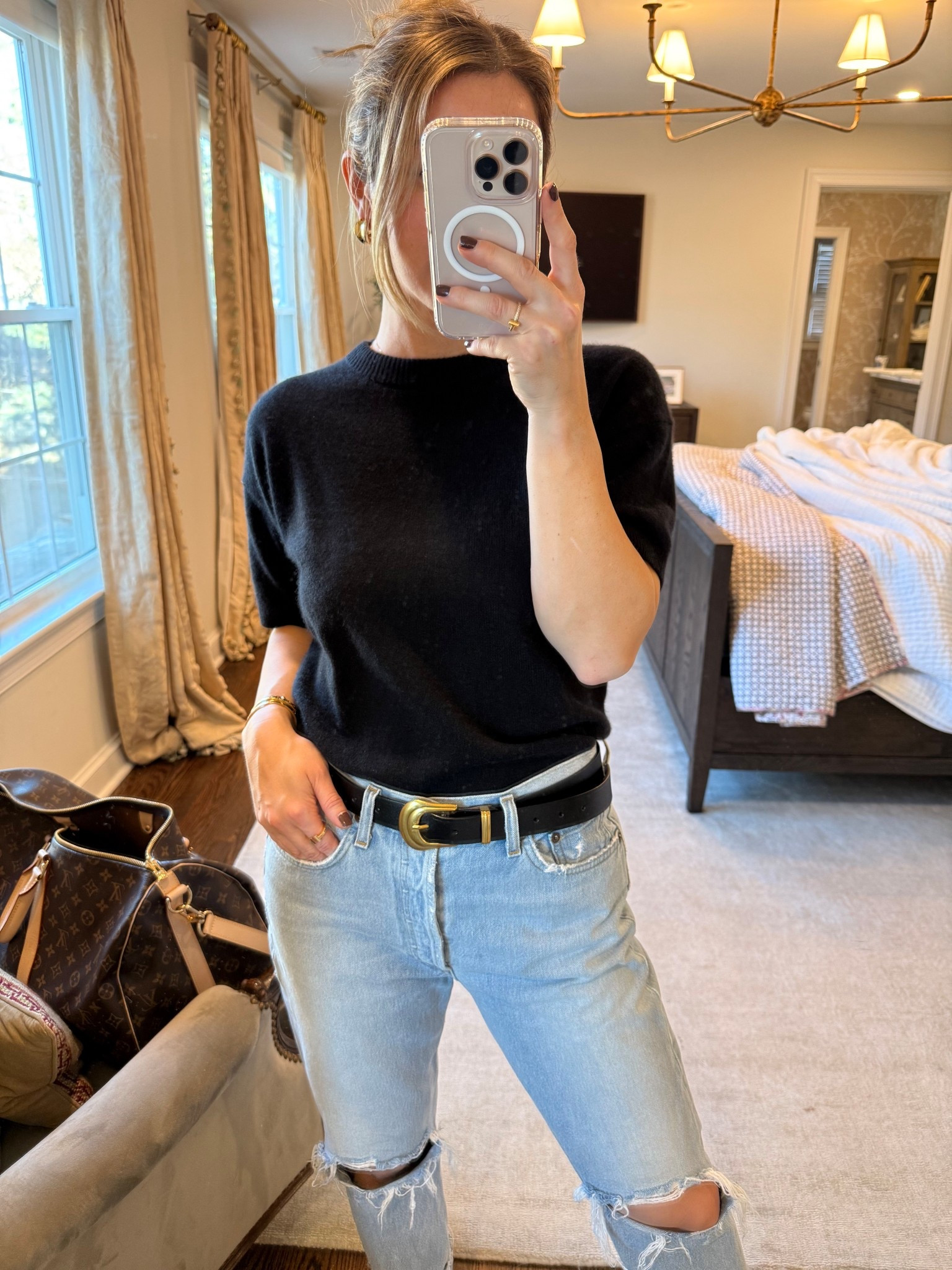 $15 Amazon belt that looks WAY more expensive! TTS and the perfect new black belt with a statement gold buckle for my closet

#LTKdayinmylife #LTKootd #LTKWorkwear
