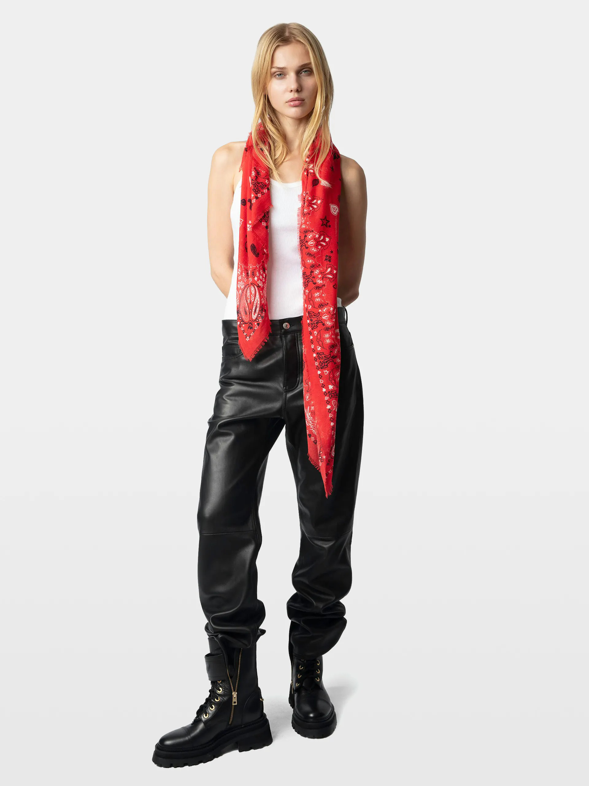 Foulard Carré Rouge Imprimé Bandana | Zadig&Voltaire | Zadig & Voltaire (FR)