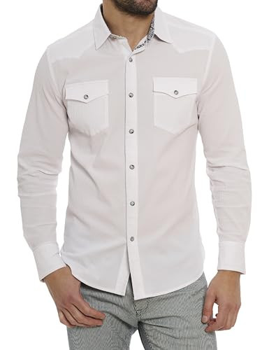 Robert Graham Mens Cantina Long Sleeve Woven Shirt, White | Amazon (US)
