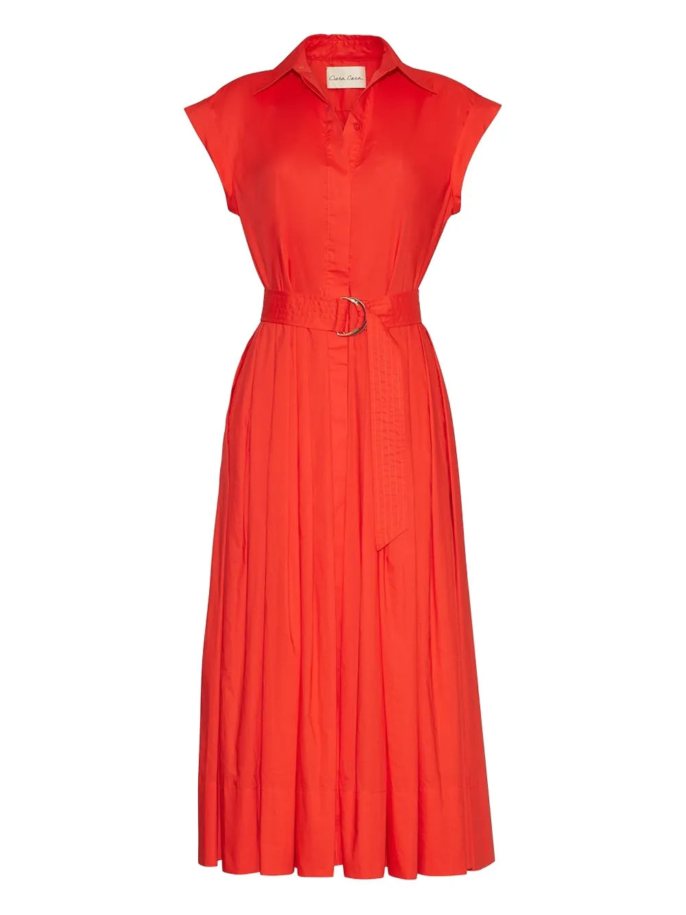 belted pleated midi day dress | Farfetch Global