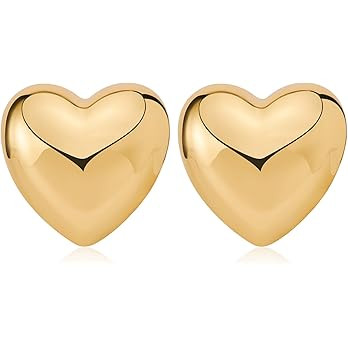 MUYAN Heart Stud Earrings for Women Love Heart Dainty Earrings Fashion Jewelry | Amazon (US)