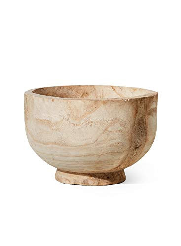 Serene Spaces Living Paulownia Wood Decorative Bowl – Handmade Round Wood Bowl for Home Décor, Centerpieces, Wedding, Parties, and Floral Arrangements, 7" Tall & 11" Diameter | Amazon (US)