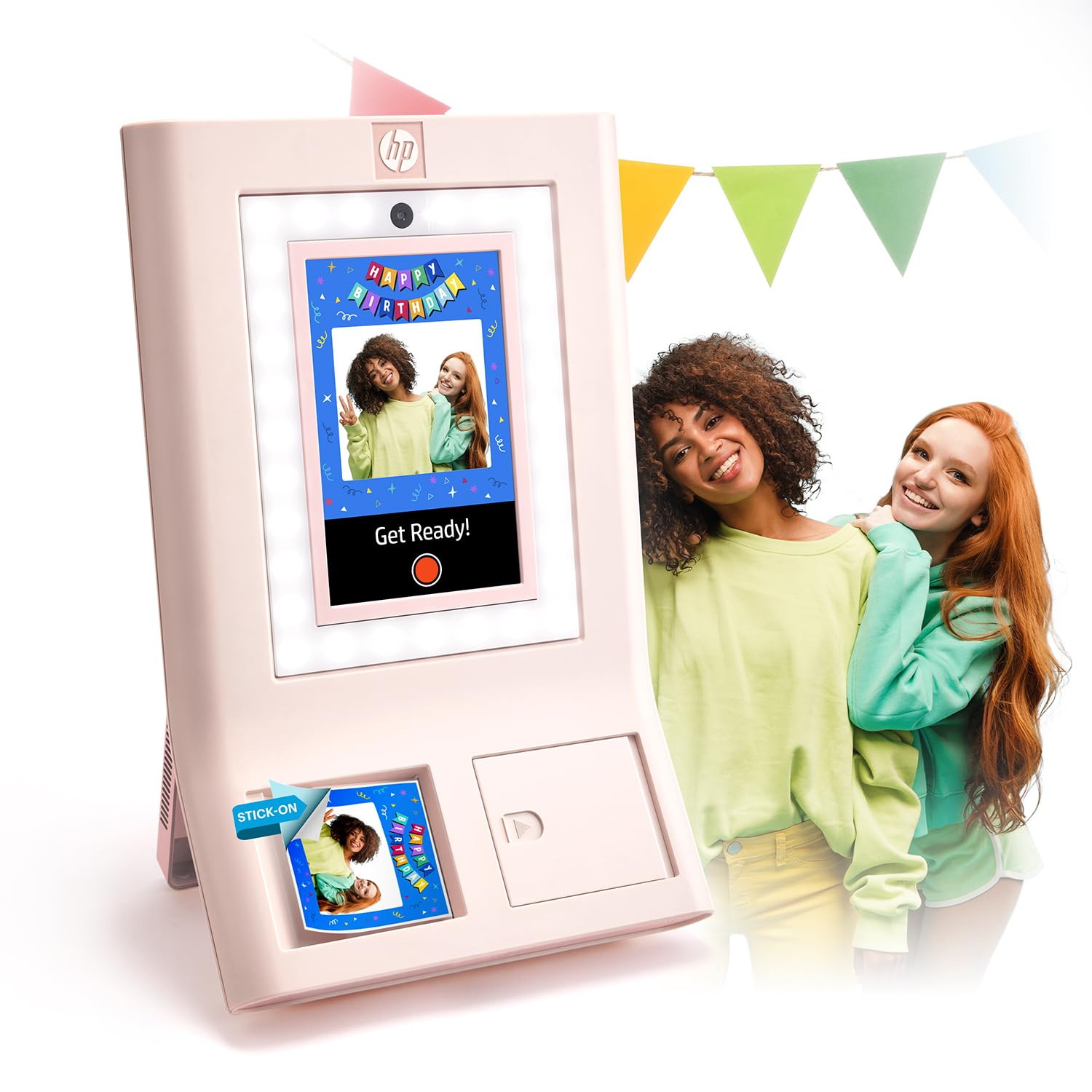 HP Sprocket Photo Booth Machine Instant Color Photo Printer - 10.1" Touchscreen, LED Ring Light -... | Amazon (US)