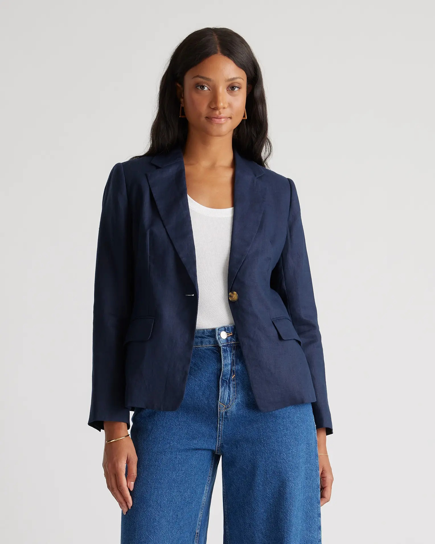 100% European Linen Structured Blazer | Quince