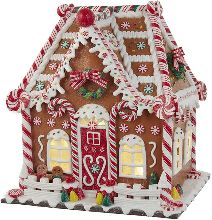 Kurt S. Adler Battery-Operated LED Light and Timer Gingerbread House, 13-Inch, Brown | Amazon (US)