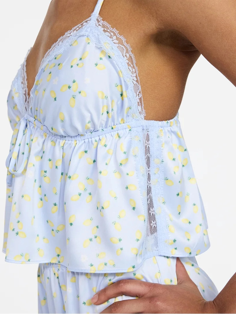 No Boundaries Satin Cami and Shorts Sleep Set, 2-Piece, Women's XS-XXL | Walmart (US)