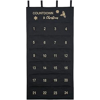 Christmas Advent Calendar with Pockets Wall Hanging Bag,24-Bag Cloth Christmas Countdown Calendar... | Amazon (US)