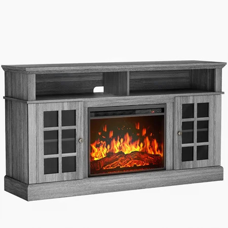 Pipishell 1400W Electric Fireplace TV Stand TV Console with 23″ Fireplace for up to 70 inch TVs... | Walmart (US)