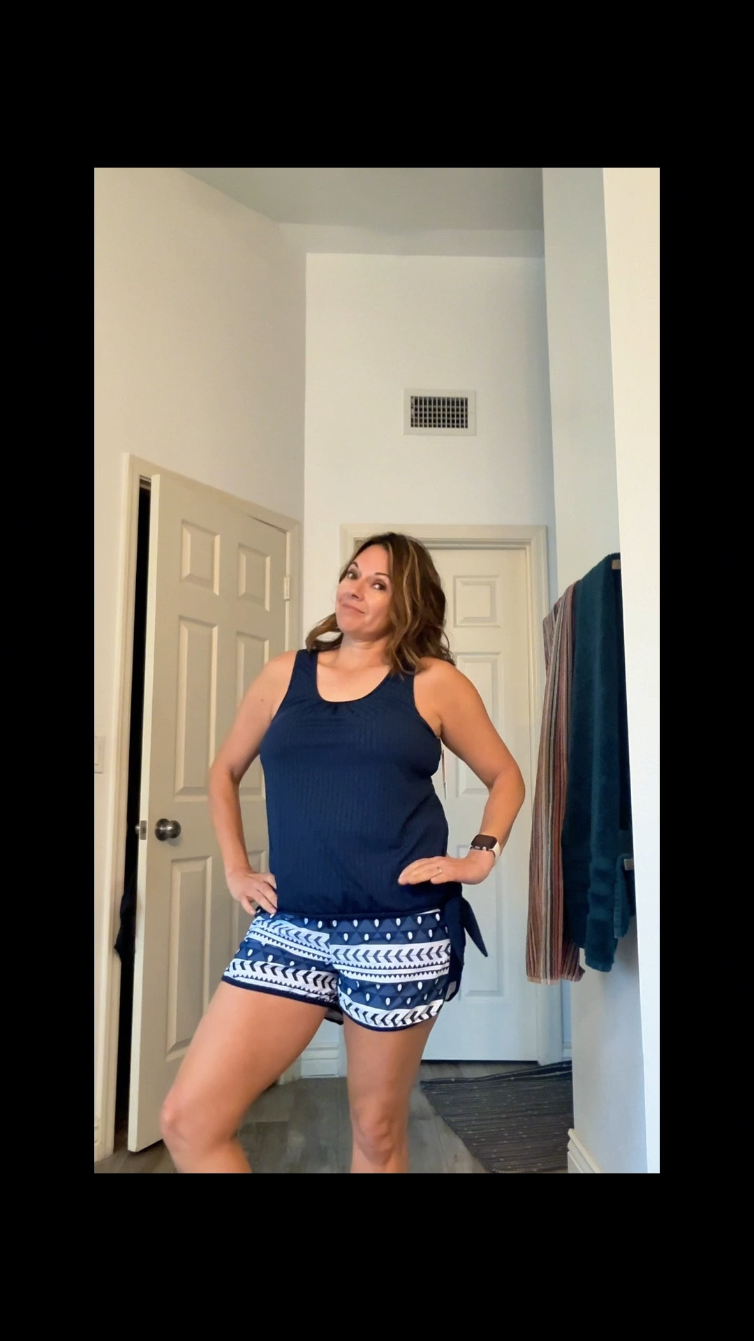 Another Amazon swimsuit I ordered for our cruise 🌊
This one is a tankini with shorts — cute concept, but the fit just wasn’t right for me. Im wearing a size M and have a 38 bust. I’m sharing it anyway in case the style works better for you! I’m 5’1” for reference.
Cruise swimsuit hunt continues

#LTKTravel #LTKSeasonal #LTKOver40