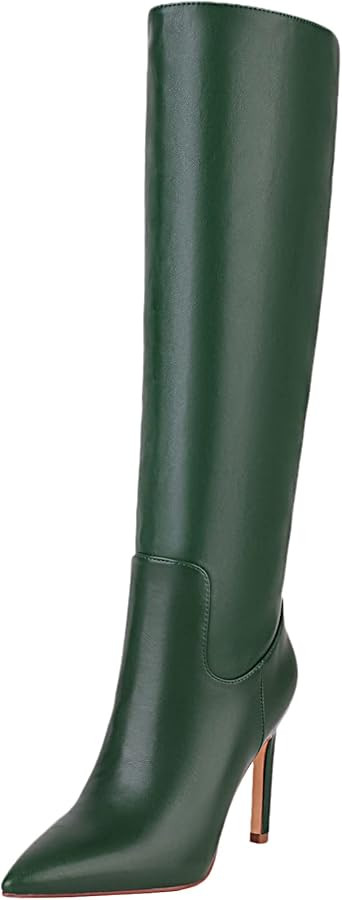 sun gurg Women's Knee High Boots Stiletto High Heels Sexy Zipper Knee Boots | Amazon (US)