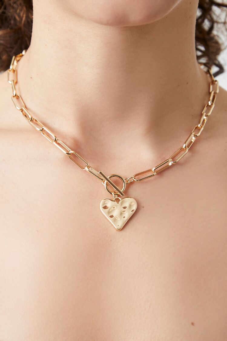 Hammered Heart Pendant Necklace | Forever 21 | Forever 21 (US)