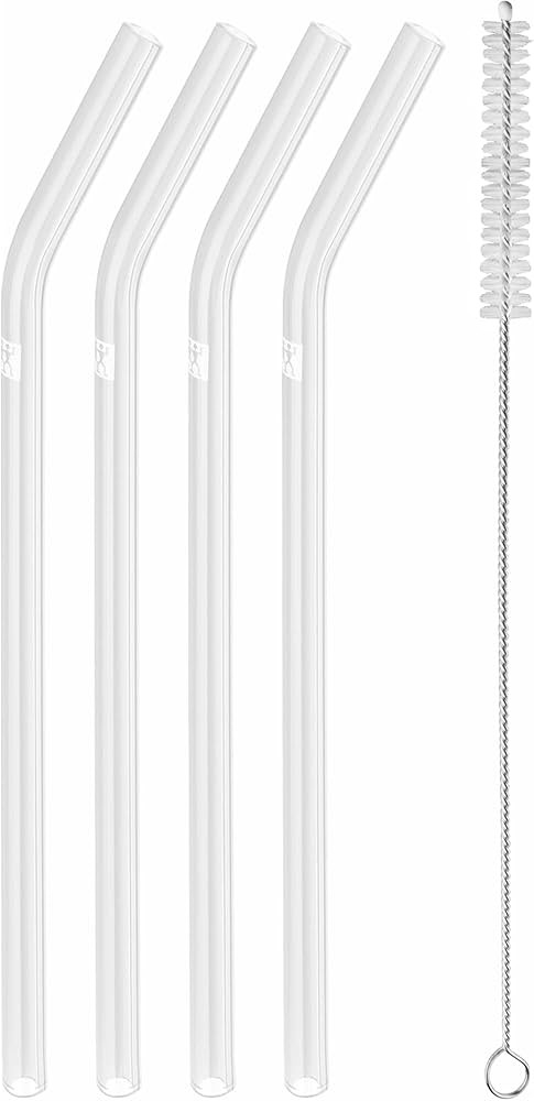 ZWILLING Sorrento 5-pc Bent Glass Straw Set - Clear | Amazon (US)